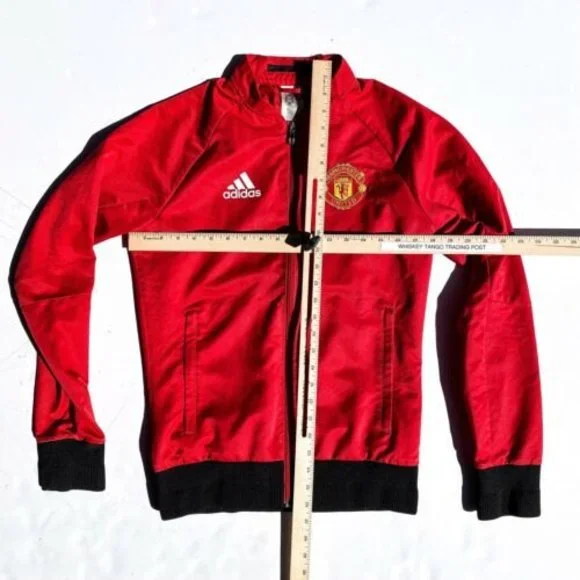 Adidas Manchester United Track Top Full Zip Bomber Jacket Red XS Extra Small
